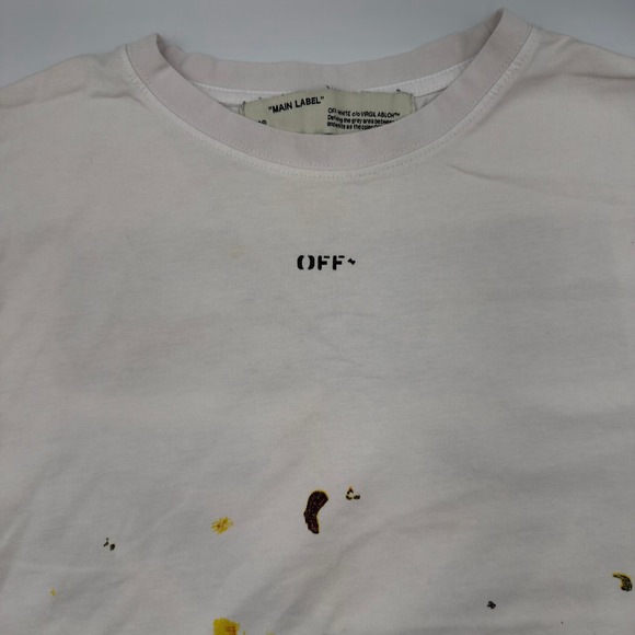 Off White Virgil Abloh 2013 Diagonol Spray Short Sleeve Unisex Large T-Shirt - Picture 3 of 8